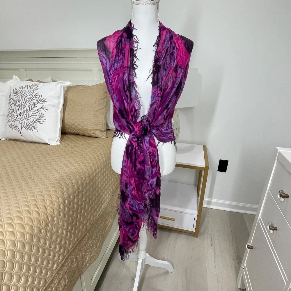 Purple and Pink Multi Color Scarf - Picture 4 of 7